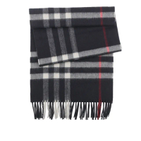 【BURBERRY 巴寶莉】基本款經典格紋喀什米爾圍巾(海軍藍)