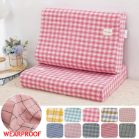 Cotton Latex Pillow Case Cover For Memory Foam Pillow Washable Soft Solid Plaid Sleeping Pillowcase Latex Pillow Cover 40x60cm