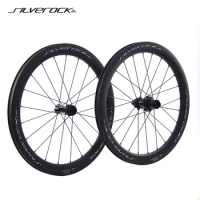 SILVEROCK SR40C Carbon Wheels Thru Axle QR 406 451 Disc Brake Centerlock Tubeless Minivelo Folding Bike Ceramic Ratchet Wheelset