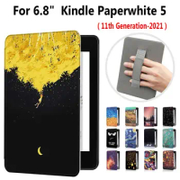 2023 All New Magnetic Smart Cover PU Leather Folio Case For Amazon Kindle Paperwhite 5 11th Generation 6.8 Inch E-Reader Funda