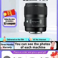 Sigma 35mm F1.4 DG HSM Art Full Frame Prime Digital SLR Camera Lens for Canon 6D II 5D IV Sony A7 III IV Nikon D850 35 1.4（Used）