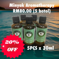 Minya Aromatherapy Citronella 5 x 30ml-MEEGAKAN RESDUNG.SELSEMA BATUK,PENING LOYA,KEMBONG PERUT, SAK