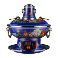 Enamel Electric Grill Dual-Use Hot Pot Plug-in Copper Pot Old Pure Copper Household Hot Pot Stove