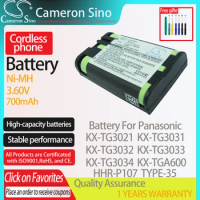 CameronSino Battery for Panasonic KX-TG3021 KX-TG3031 KX-TG3032 KX-TG3033 fits Panasonic HHR-P107 Cordless phone Battery 700mAh