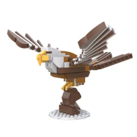 BuildMOC America National Bird Bald eagle Model Building Blocks Animal Flying Eagle DIY Bricks Toy for Childrens Birthday Gift