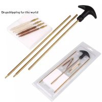 Tactical Barrel Cleaning Kit Cleaner Brush Extention Brass Rods for Hunting .177&amp;.22 caliber Rifle/Pistol Airgun Rifle Airsoft