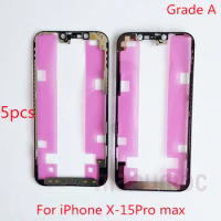 5pcs A Middle Frame Bezel With Adhesive Tape For iPhone X XS 11 12 Mini 13 Pro Max 14 Plus 15 LCD Refurbish