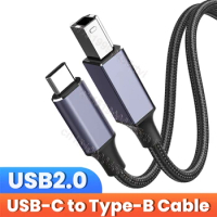 USB C to USB Type B 2.0 Cable for New MacBook Pro HP Canon Brother Epson Dell Samsung Printer Type C Printer Scanner Cord 2/3M