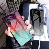 Oneplus Nord CE EB2101 EB2103 Case Starry Grain Tempered Glass Back Cover Shockproof Phone Case for Oneplus Nord Core Edition 5G