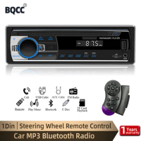 BQCC 1 Din Car Radio MP3 Player Digital Bluetooth Car Stereo Player FM Radio Stereo Audio Music USB/SD with In Dash AUX Input