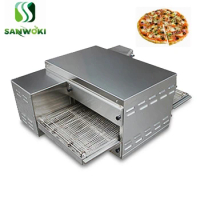 Electric pizza maker chain belt type pizza oven bread roasting grill pizza baking furnace pizza maker machine automatic baker