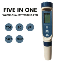 Pool Salt Tester, Digital Salinity Meter, High Accuracy 5 In 1 Salinity Tester TDS/EC/PH/SLAT/ temperature For Salt Water