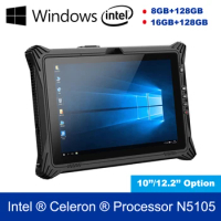 10.1inch IPS Rugged Tablets Panel Computer Windows10 OS Tablet PC with Fingerprint Optional RJ45 DB9 Port 2D Barcode Scanner NFC