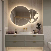 Light Luxury Cream Style Solid Wood Bathroom Cabinet Combination Bathroom Double Mirror Wall Mounted Wash Face Double Basin Wash