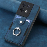 Retro Leather Case For OPPO Reno 10 8 7 6 Lite Pro 8T 5 6Z 7Z Find X5 X3 Lite Pro Card Slot Wallet Magnet Ring Case Cover Funda