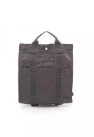 Hermès Pre-Loved Hermès Yell line Ado MM Backpack rucksack nylon canvas Dark gray silver hardware