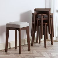 工廠傢用方凳可收納疊放客廳實木凳子闆凳餐桌椅子木頭凳子簡約小矮凳傢具 RAVQ