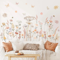 New plant wall stickers for bedroom walls, living room decoration stickers, fresh and simple plant,