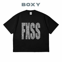 Fixsss Kaos Leopard Boxy Hitam Unisex Katun Vintage Tshirt Fit