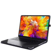 For Redmibook Pro 15 2021 2 in 1 Drop Resistant PU Leather Laptop Sleeve Detachable Laptop Case