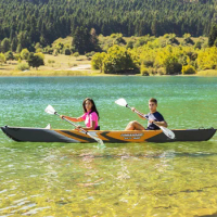 2 Seats Kayak Inflatable Boat Canoe Pvc Dinghy Raft Paddle Pump Seat Pressure Gauge Drop Stitch Material