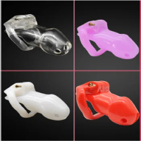 4 color Natural ABS Male penis lock long plastic Chastity device bondage with 4 ring CB6000 cock cage sex toys men