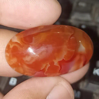 Natural Batu Akik Motif Gambar Sulaiman Darah Merah Api Red Unik Antik