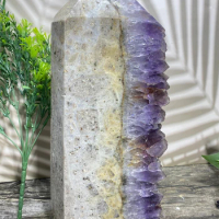 7030g Amethyst Tower Geode Stone Natural Quartz Crystals Wand Raw Mineral Samples Wicca Brazil Gemstone Living Home Decoration