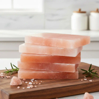 Batu Garam Tiles Himalaya Organic 8x4x2 inci untuk BBQ dan Dapur Penambahan Rasa Semula Jadi Makanan