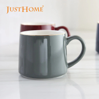 【Just Home】金奢色釉陶瓷馬克杯300ml 灰色(杯子 陶瓷杯 馬克杯)