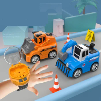 Mini 2.4G Remote Control Watch Small Car Engineering Vehicle Excavator Boy Charging Model Car Bulldozer Mixer Children's Gift