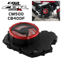 Motorcycle Engine Magneto Cover For Honda CB400F CBR400R Transparent Clutch Cover CBR500R CM500 Modified Engine Side Cover