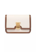 Burberry Two-Tone Canvas and Leather Small TB Bag Natural/Malt Brown 8071617