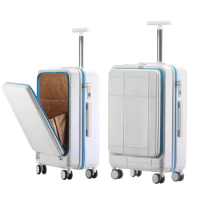 Open Trolley Case password suitcase with wheel PC durable suitcase high value business new trolley luggage case bag 20inch carry