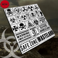 Alexen Wasteland/Zombie/Danger Biohazard Warning Leakage Spray Stencil Template Model Tools AJ0048