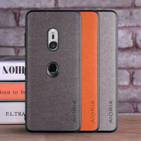 Textile Leather Case for Sony Xperia XZ3 soft TPU with back hard PC material protection cover