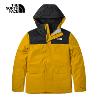 【The North Face 官方旗艦】北面男款黃色防水透氣可調節衝鋒衣｜497JYQR