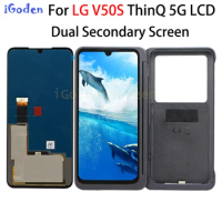 Secondary Screen For LG V50S ThinQ 5G For LG G8X LCD Dual Display With Frame Touch Panel Screen Digitizer Charging connector