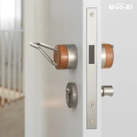 Original Design Retro Silver Walnut Door Lock for Bedroom Door Lock Interior Door Handle Furniture Security Door Handle Lockset