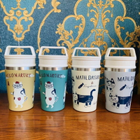 日本新款KUSUGURU保溫杯保冷杯咖啡杯手提手拎式杯卡通貓咪