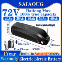 Hailong G80 Battery Electric Bicycle Battery 72V 300W-3000W 20-30-40-50-60ah Original Lithium Battery Pack Electric Scooter Kit
