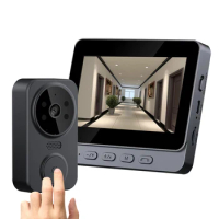 Wireless Doorbell 2.4G WiFi 800mAh Home Digital Viewer IR Night Vision Intercom Voice 4.3 Inch Video Doorbell Camera Door Bell