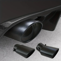 Stainless Steel Single Outlet Black Exhaust Pipe Tail Trim for Car Rear, Modified Accessory with a 6