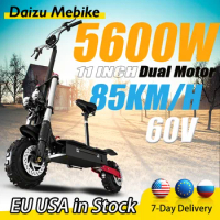 Off-Road Electric Scooter 5600W 60V Dual Motor 20/26AH Electric Scooters for Adults11INCH Tire Up To 50 MPH Waterproof E Scooter