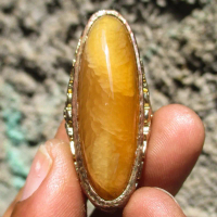 ASLI BATU AKIK PANDAN NANAS KRISTAL WARNA RATA MULUS 4cm Ring.7/8