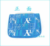asdfkitty可愛家☆KITTY輕量藍色短夾/零錢包-可當卡包-2004年絶版商品-日本正版商品