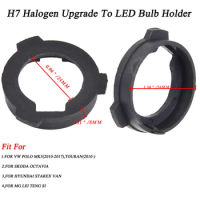 2PCS H7 LED Headlight Bulb Base Adapter Socket Retainer For VW Polo MK5 Touran For Skoda Octavia For Hyundai Starex Van