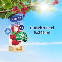 Buavita Jus Kemasan Rasa Buah Asli Leci 245 mL [6 pcs]