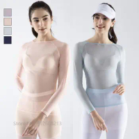 Swan Love Golf Women Tops Sports T-shirt Ladies Sun Protected Ice Silk Golf Shirt Skinny Cooling Underwear Anti-UV Slim Tops