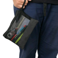 Tas jaring alat mandi. Transparan hitam
